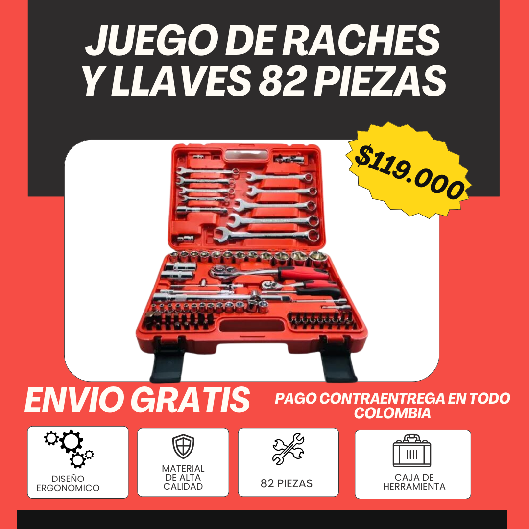 JUEGO DE RACHE 82 PIEZAS