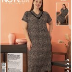 Ночная сорочка Noya Lux черный, леопард, 4XL